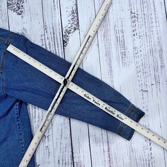 Chaps Ralph Lauren Fleece Lined Denim Shirt Jacket Men’s XL Vintage - Picture 4 of 8